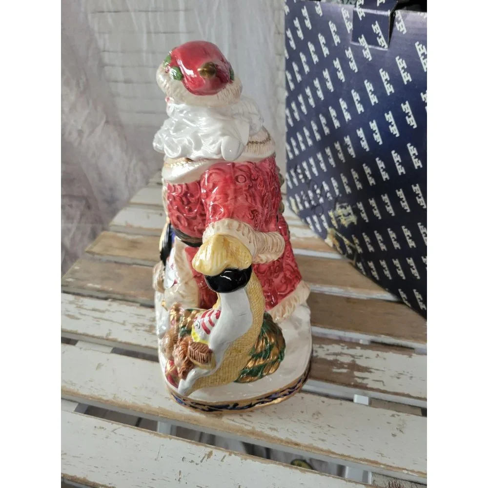 Fitz floyd 1994 Santa teapot omnibus‎ Xmas toys tea vintage